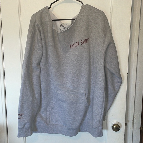 Taylor Swift Red Taylor’s Version off the shoulder cutoff customized sweatshirt - Picture 4 of 7